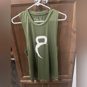 ZYIA Olive Green Muscle Tee with White Graphic